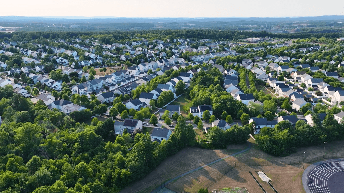 Aerial view of neighborhood